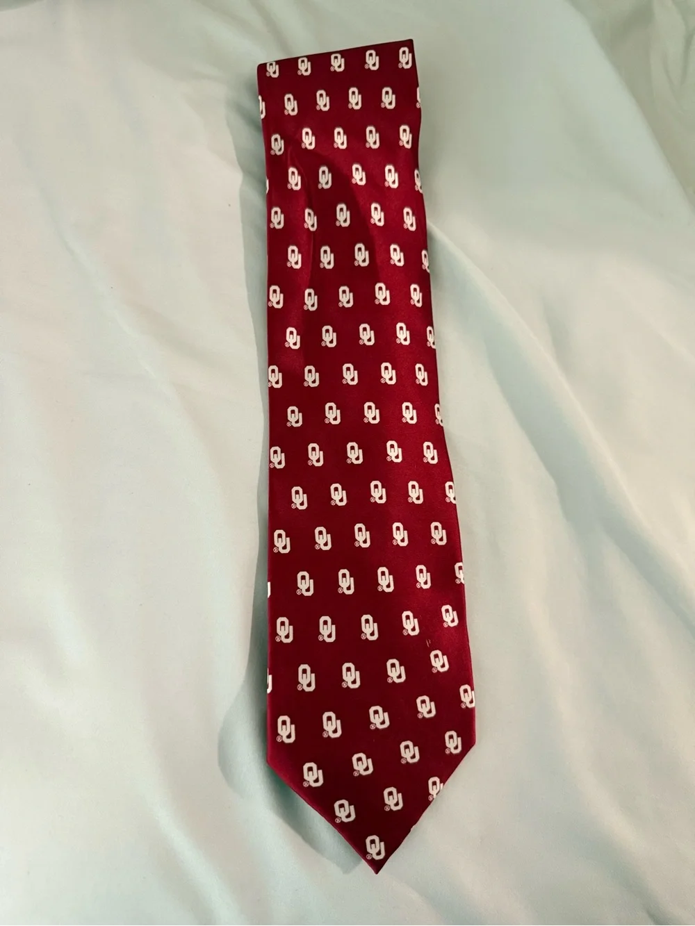 University of Oklahoma Crimson Tie with OU Logo